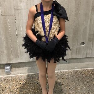 Elegant Black and Gold Kids Costume